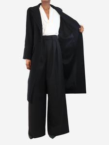 Chanel Black wool overcoat - size UK 6