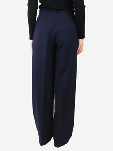 The Row Navy wide-leg trousers - size UK 8