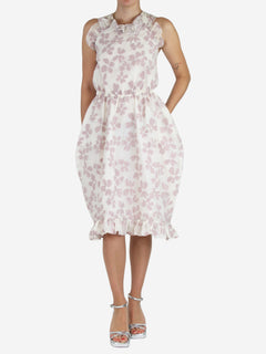 Cream floral embroidered wool-blend midi dress - size S Dresses PushButton 
