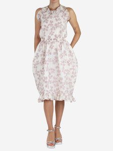 PushButton Cream floral embroidered wool-blend midi dress - size S