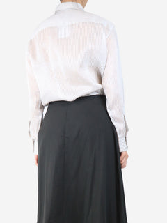 Grey and white striped shirt - size UK 12 Tops Giorgio Armani 