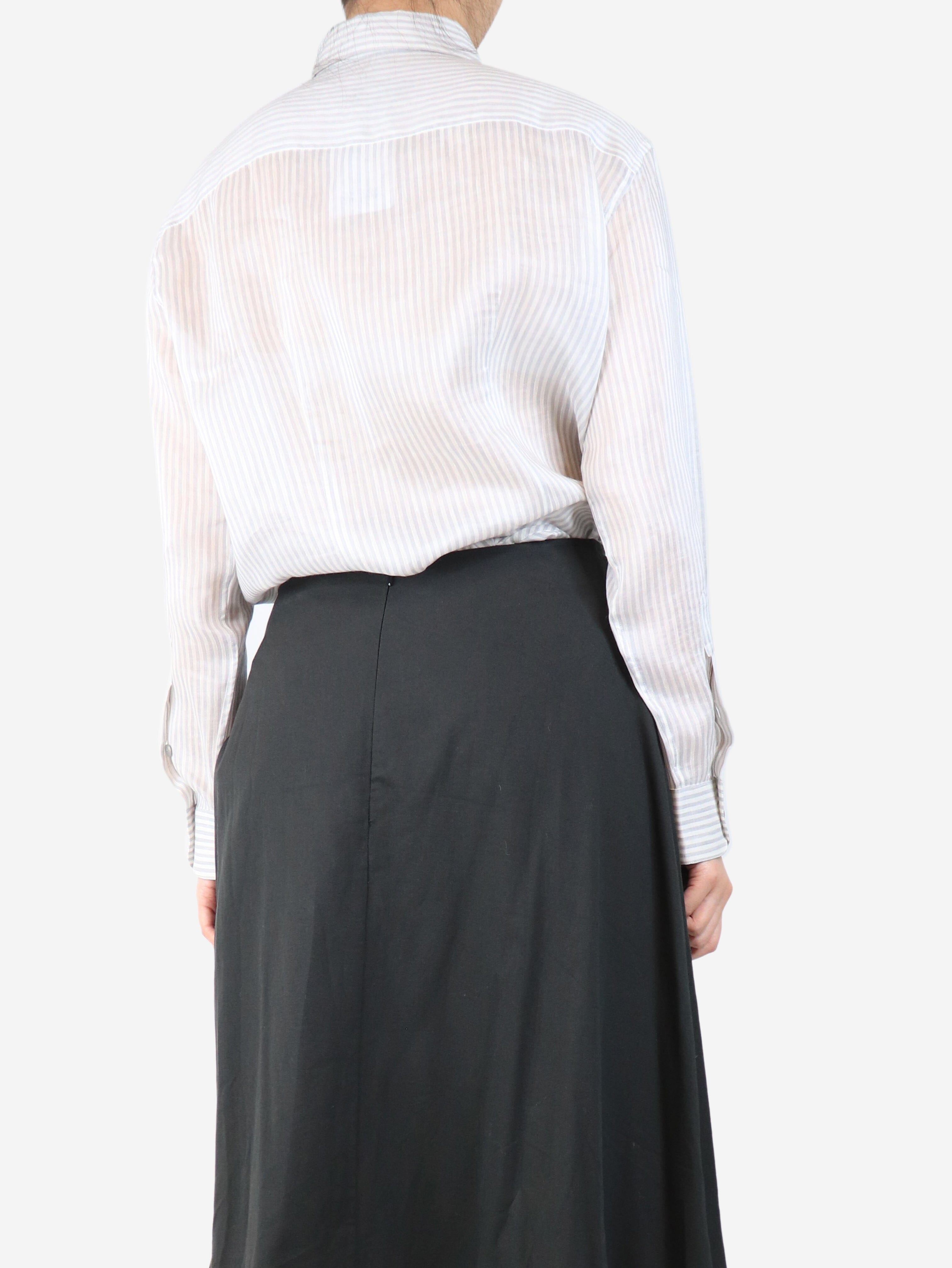Grey and white striped shirt - size UK 12 Tops Giorgio Armani 