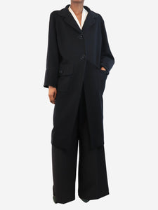 Chanel Black wool overcoat - size UK 6