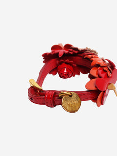 Red patent leather flower bracelet Accessories Prada 