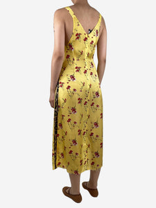 R13 Yellow silk floral midi slip dress - size S