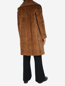 Max Mara Studio Brown double-breasted coat - size UK 12