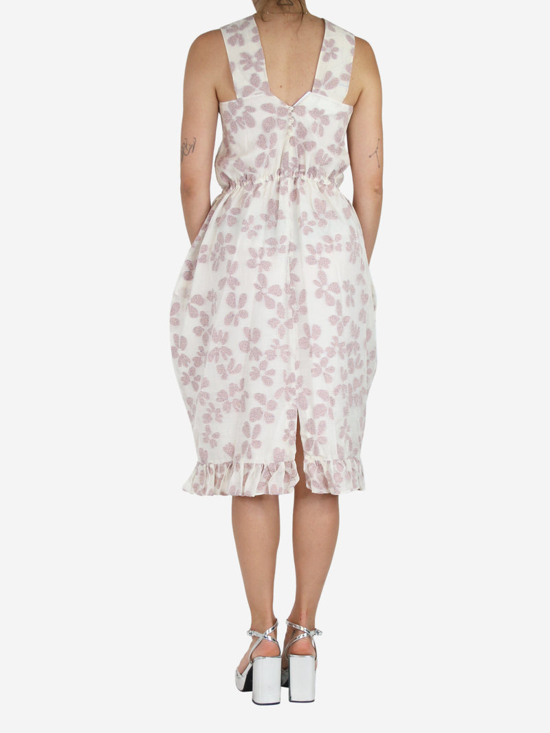 Cream floral embroidered wool-blend midi dress - size S Dresses PushButton 