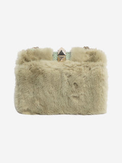Green faux-fur crossbody bag Cross-body bags Valentino 