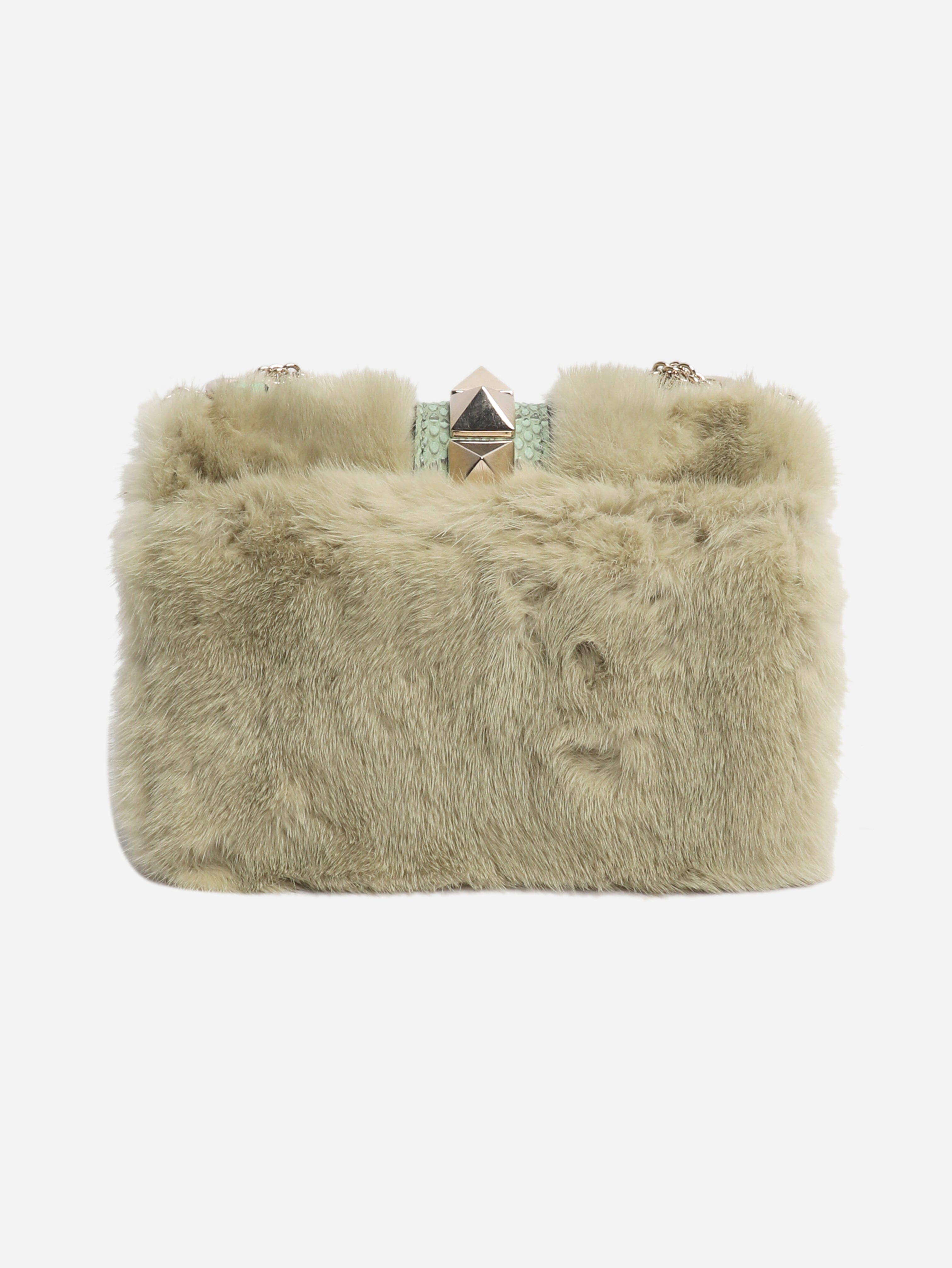 Green faux-fur crossbody bag Cross-body bags Valentino 