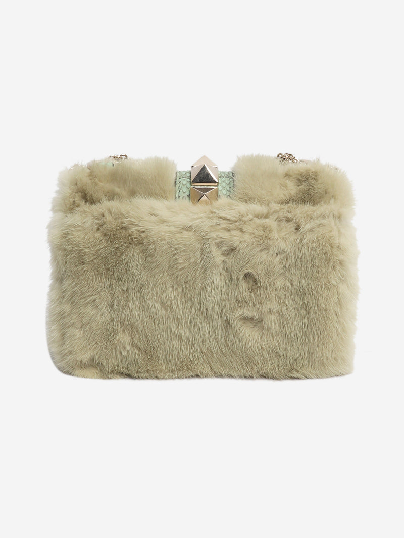 Green faux-fur crossbody bag Cross-body bags Valentino 