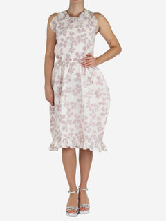 Cream floral embroidered wool-blend midi dress - size S Dresses PushButton 