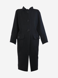 Chanel Black wool overcoat - size UK 6