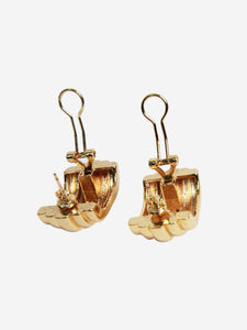 Anine Bing Gold chunky ribbed 14k gold-plated earrings