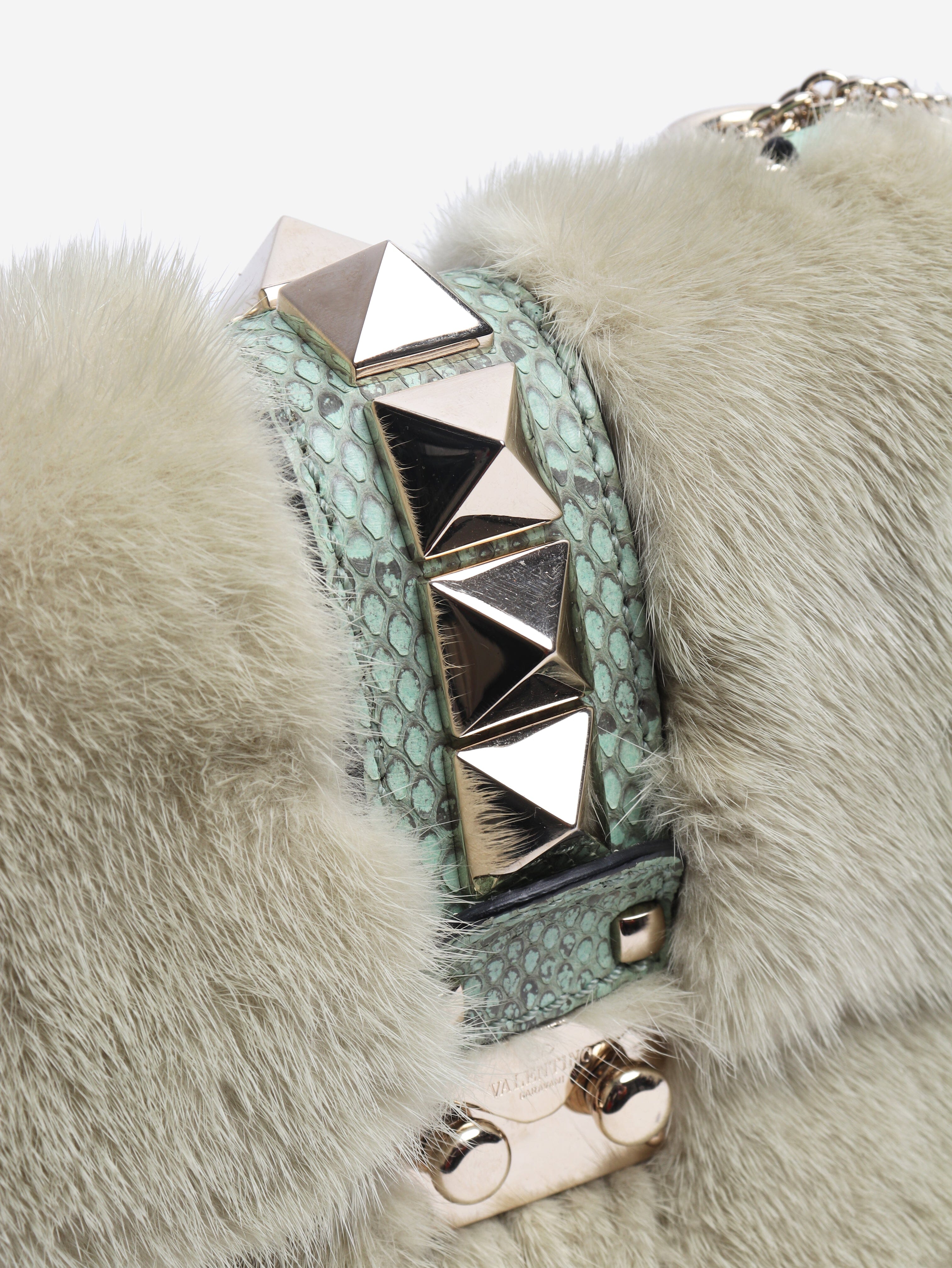 Green faux-fur crossbody bag Cross-body bags Valentino 