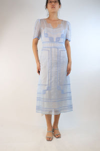 Fendi Blue sheer midi dress - size UK 10