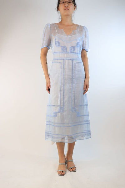Blue sheer midi dress - size UK 10 Dresses Fendi 