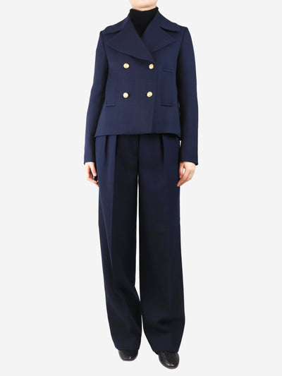 Navy blue double-breasted wool jacket - size UK 12 Coats & Jackets Valentino 