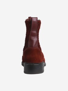 Chanel Maroon suede ankle boots - size EU 39.5