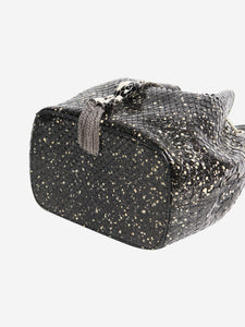 Bvlgari Black leather paint-splatter bucket bag