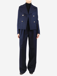 Valentino Navy blue double-breasted wool jacket - size UK 12