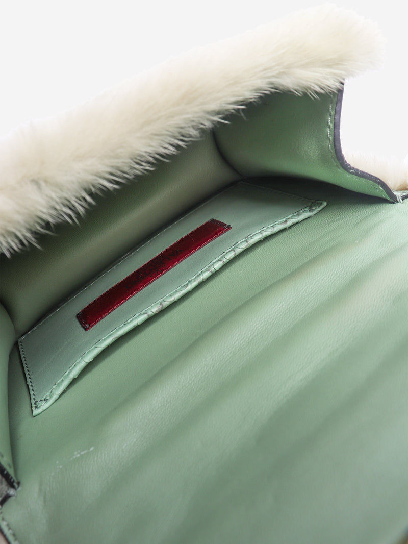 Green faux-fur crossbody bag Cross-body bags Valentino 