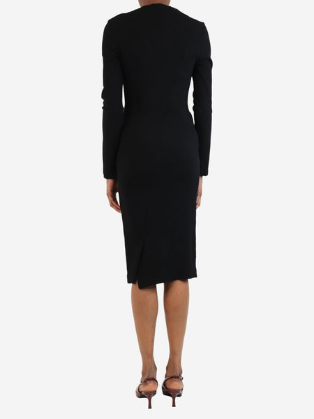 Black crepe midi dress - size UK 8 alternate image