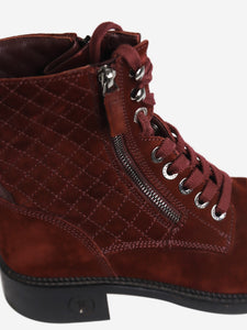 Chanel Maroon suede ankle boots - size EU 39.5