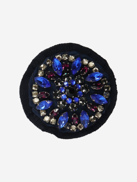 Navy diamante embellished brooch product image