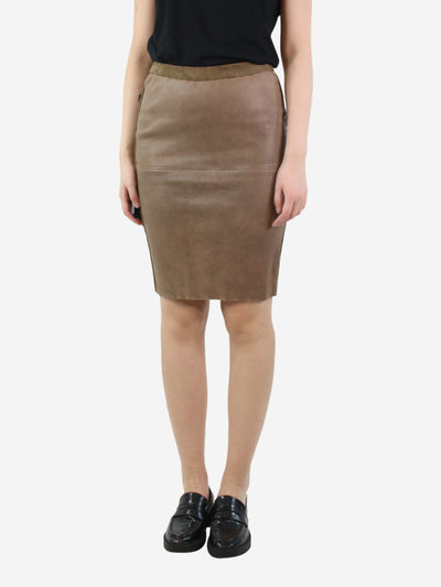 Brown leather pencil skirt - size UK 8 Skirts Isabel Marant 