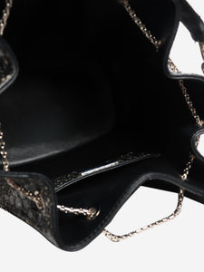 Bvlgari Black leather paint-splatter bucket bag