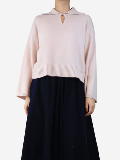 Light pink cashmere polo jumper - size UK 8 Knitwear Divine Cashmere 