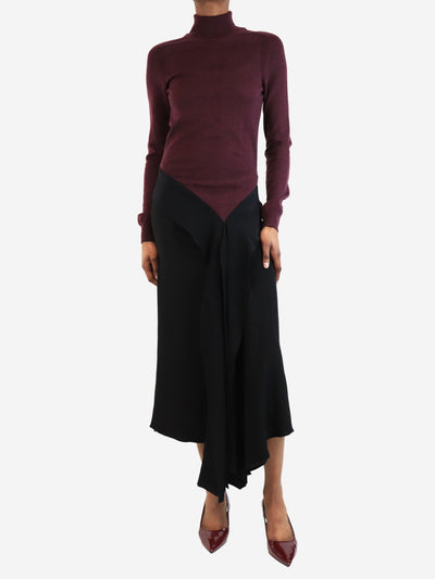 Burgundy and black maxi dress - size UK 6 Dresses Victoria Beckham 