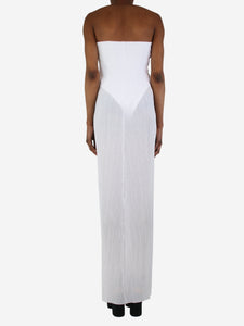 Natalie Rolt White pleated maxi dress - size UK 8
