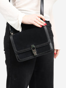 Saint Laurent Black Carre suede crossbody bag