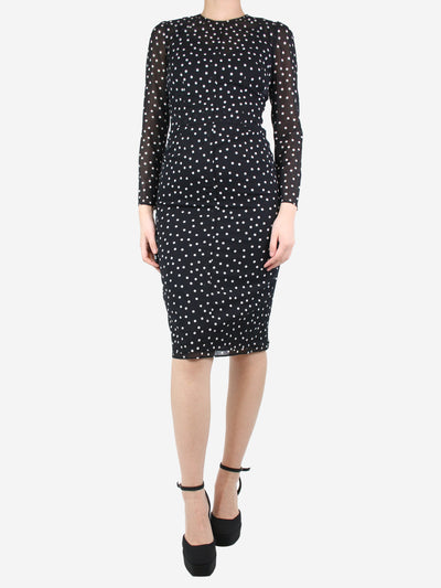 Black silk polka dot dress - size UK 8 Dresses Dolce & Gabbana 