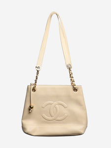 Chanel Neutral Caviarskin Coco vintage 1991 tote bag