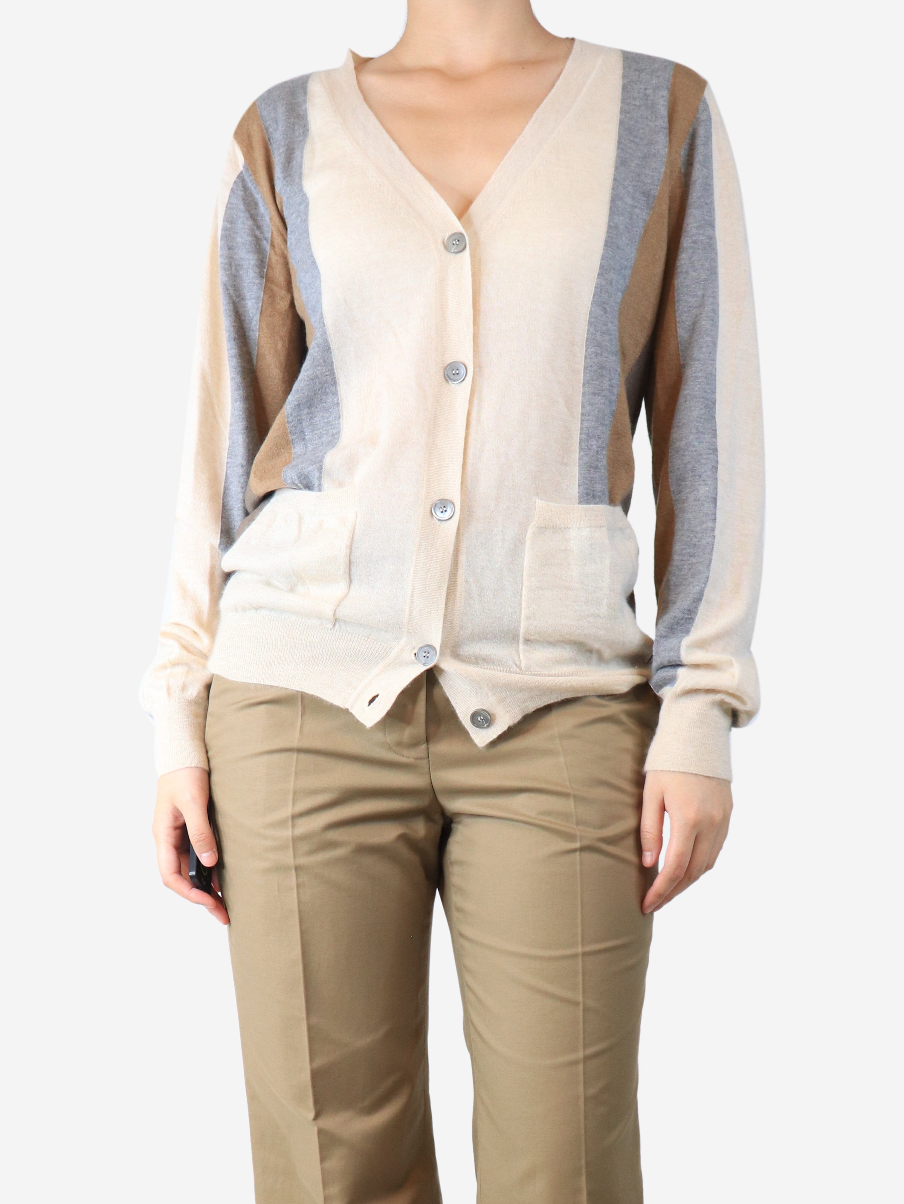Neutral colourblock cardigan - size UK 10 Knitwear Marni 
