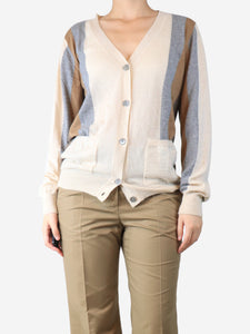 Marni Neutral colourblock cardigan - size UK 10