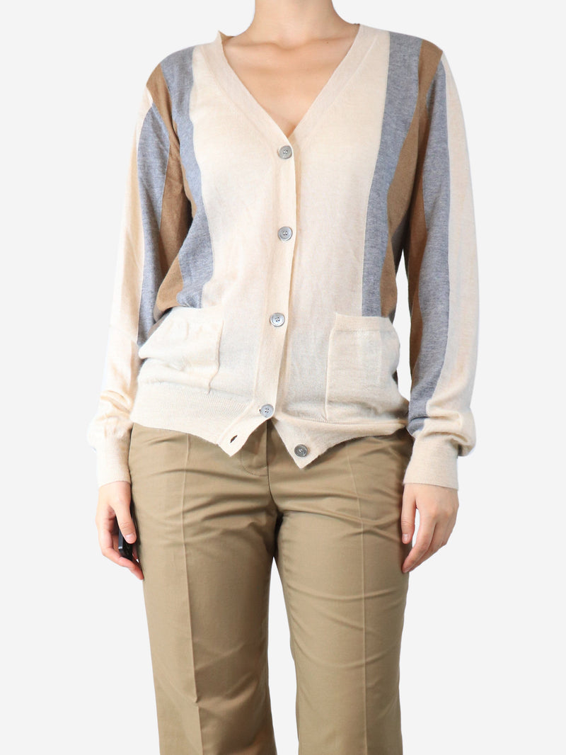 Neutral colourblock cardigan - size UK 10 Knitwear Marni 