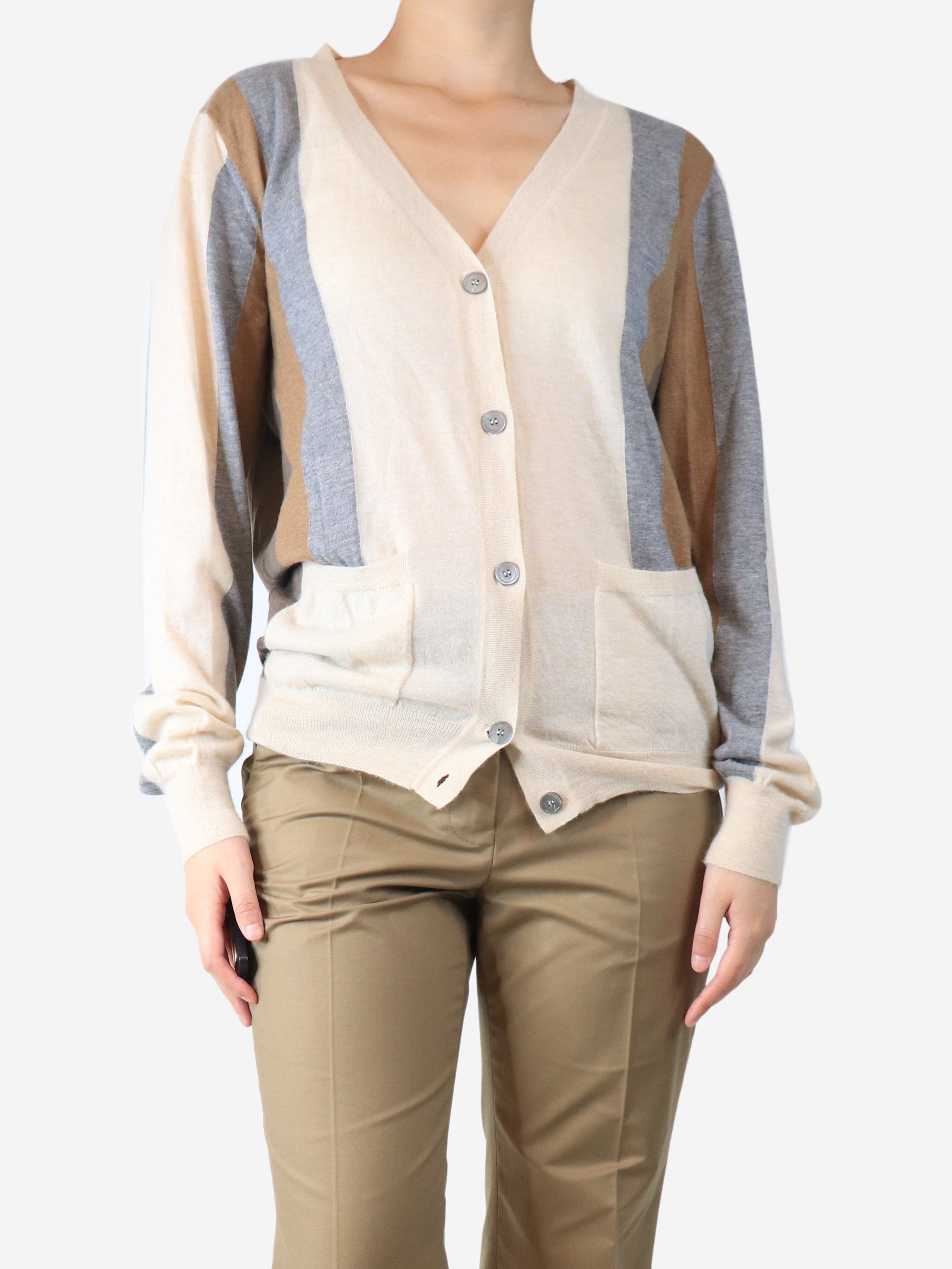 Neutral colourblock cardigan - size UK 10 Knitwear Marni 