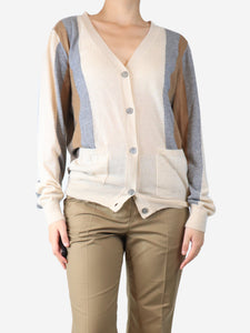 Marni Neutral colourblock cardigan - size UK 10