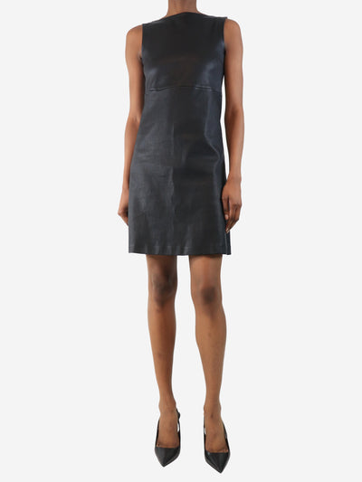 Black sleeveless leather mini dress - size UK 6 Dresses Prada 