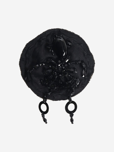 Black beaded brooch product image