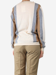 Marni Neutral colourblock cardigan - size UK 10