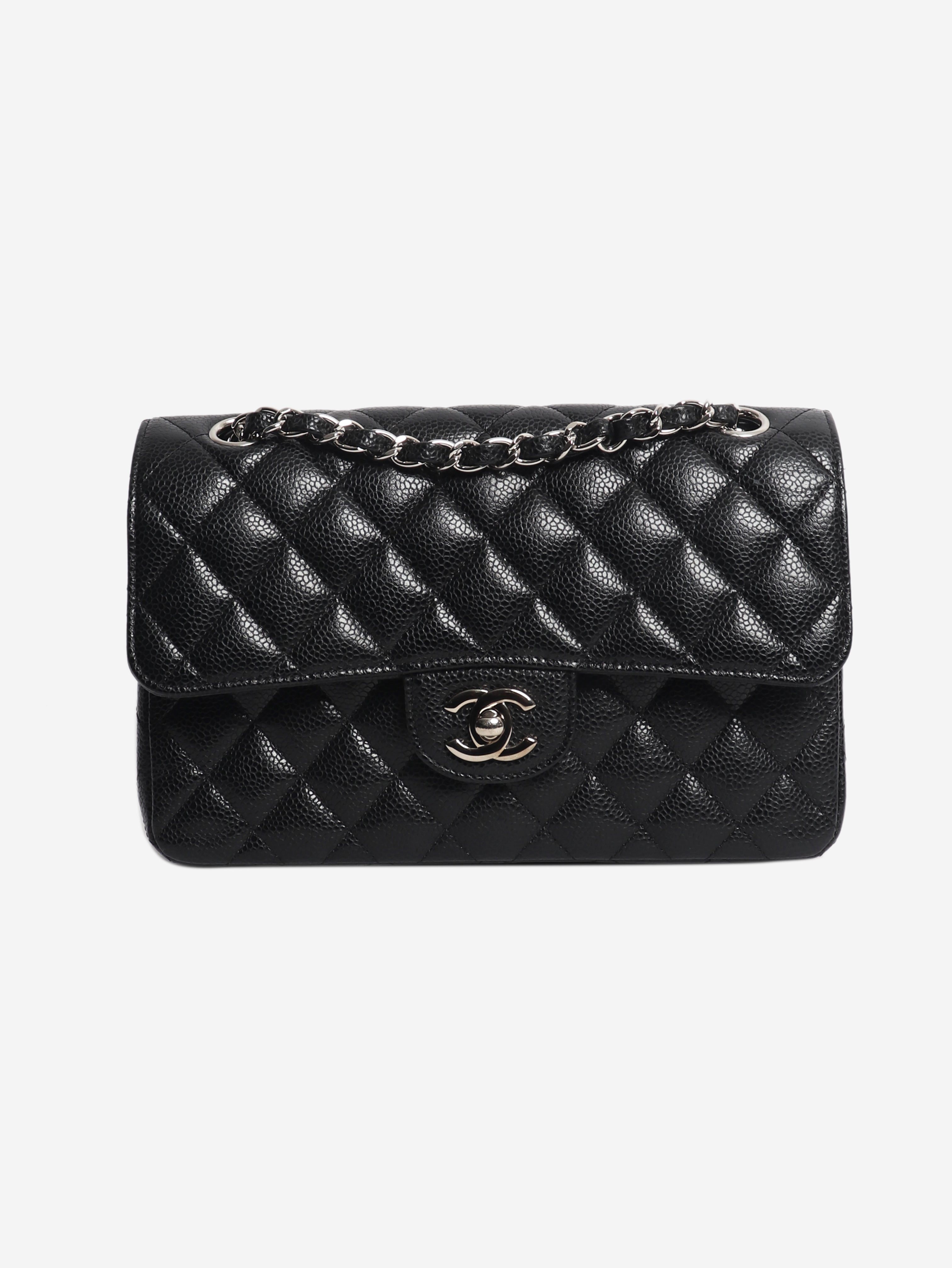 Black 2014 small caviar-quilted Classic Double Flap bag