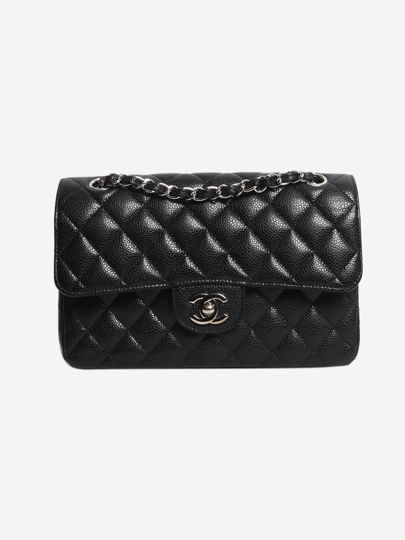 Black 2014 small caviar-quilted Classic Double Flap bag