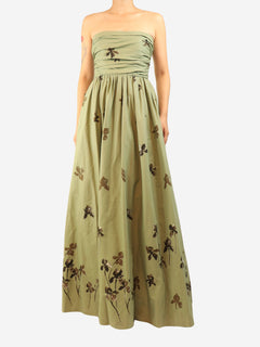 Sage green Kastoria strapless dress - size UK 8 Dresses Reformation 