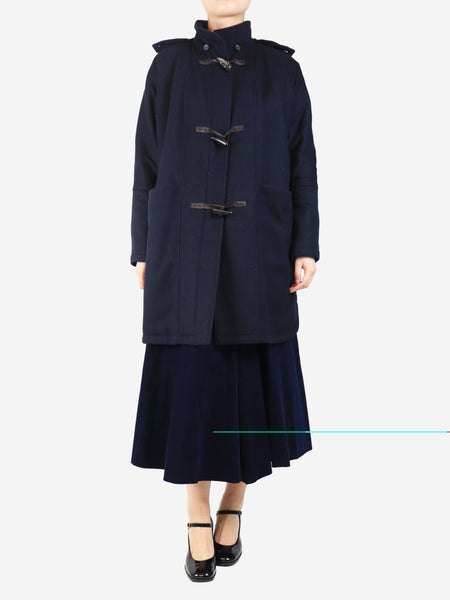 Navy hooded duffle coat - size UK 12 product image