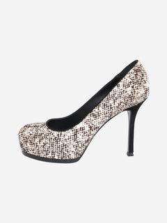 Brown pony hair platform heels - size EU 38 (UK 5)