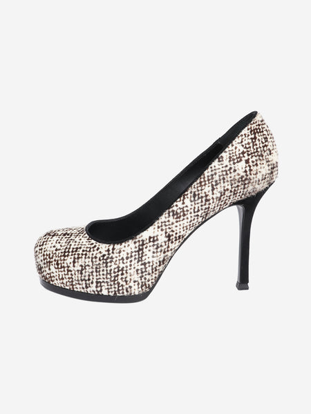 Brown pony hair platform heels - size EU 38 (UK 5) product image